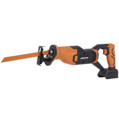Evolution R150RCP-Li Sierra de sable de Evolution Power Tools, corte multimaterial - Incluye 2 hojas de sierra de sable
