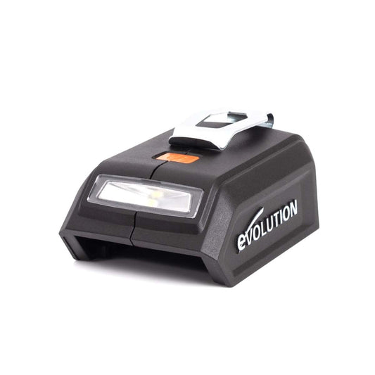 Evolution Power Tools Adaptador Cargador Inalámbrico con Puerto USB A y C, Luz LED Compatible con Baterías EXT Evolution y Erbauer, Carga Rápida - Baterías y Cables Se Venden Por Separado