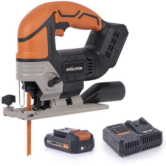 Evolution Cordless R90JGS-Li Sierra de vaivén 18v Li-Ion EXT Inc Hojas de varios materiales